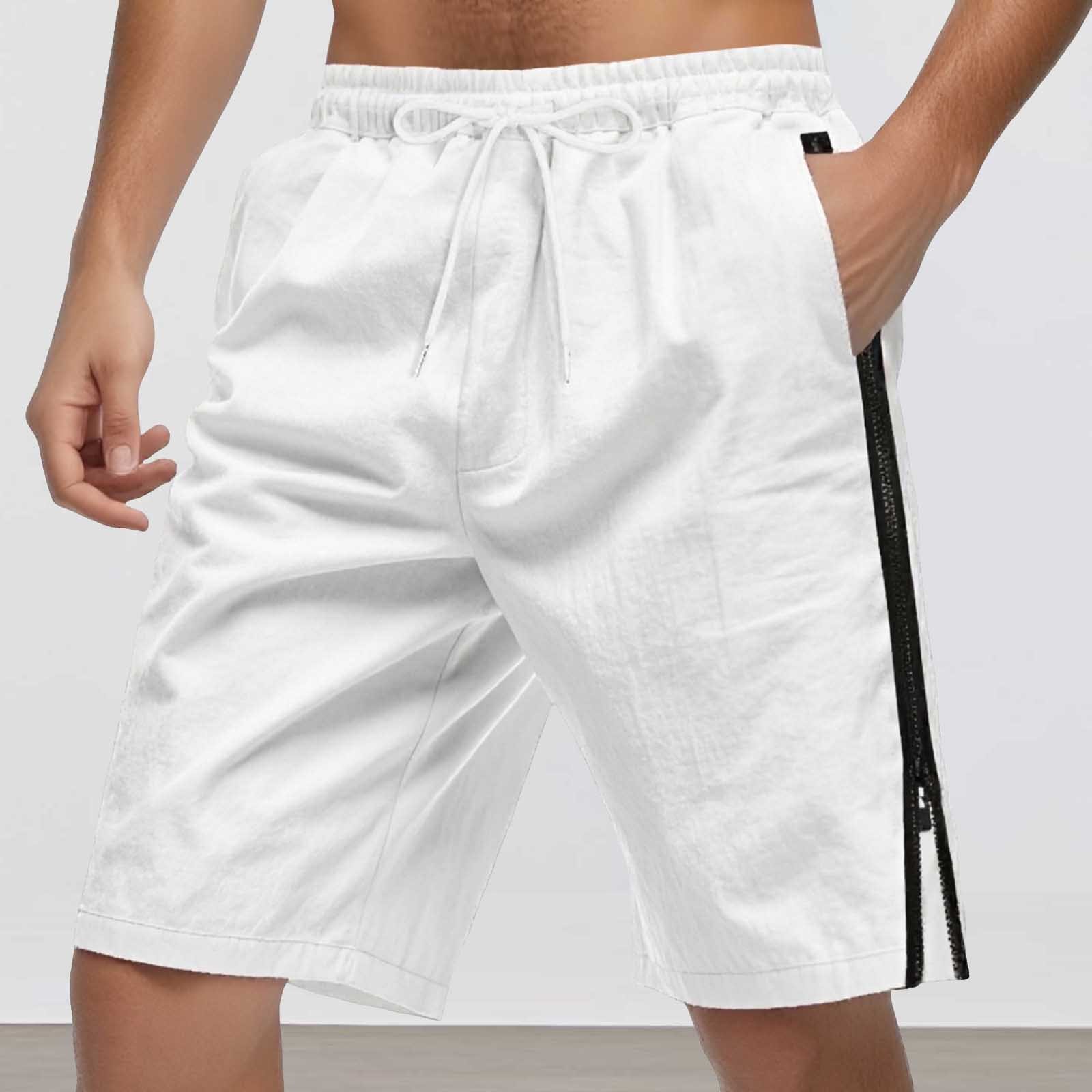 thumbnail image 2 of Pantalones cortos holgados de playa para hombre - Cremallera lateral, cintura elástica, tejido ripstop, diseño informal de cinco bolsillos (S-XXXL), 2 of 8